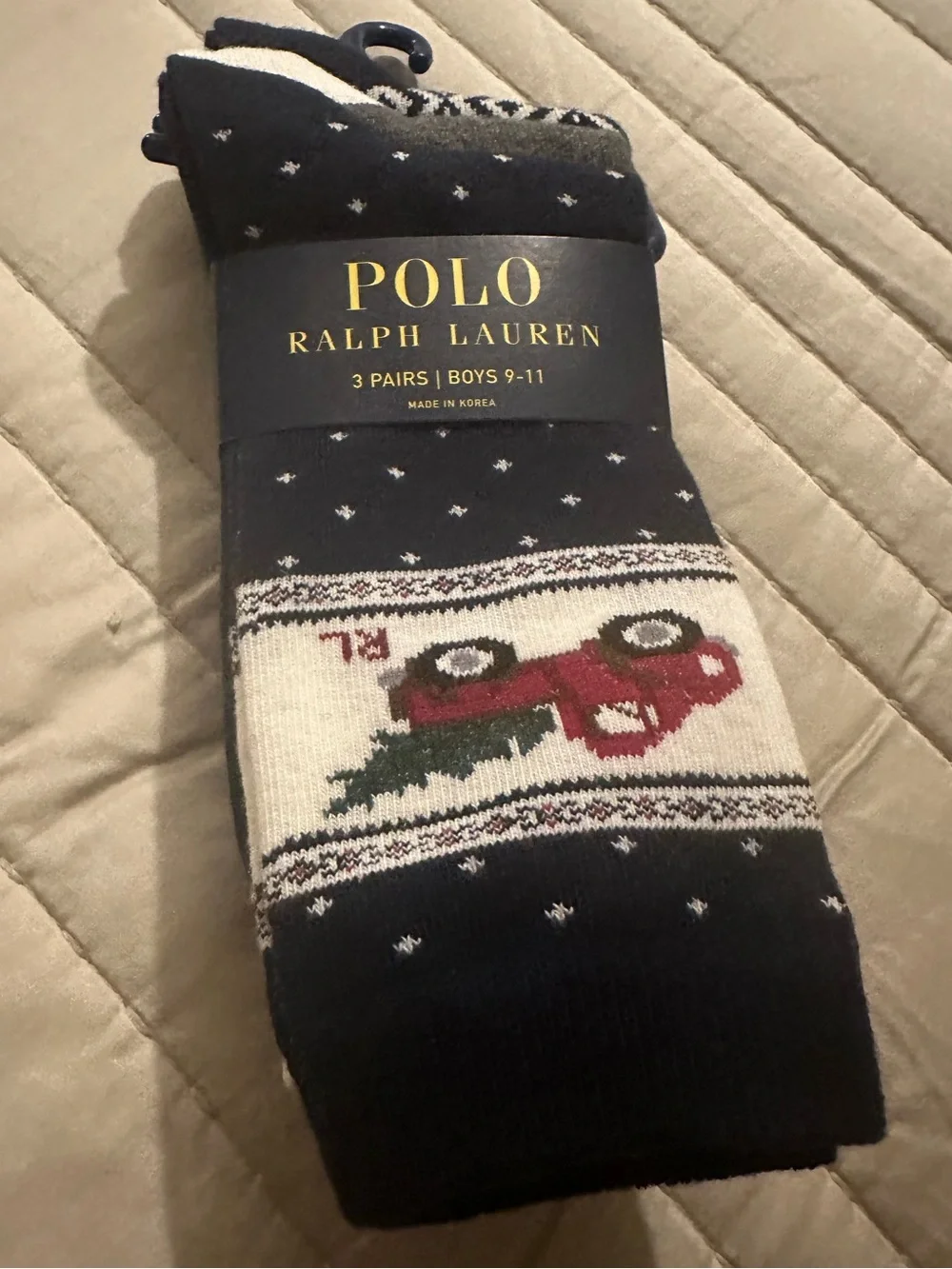 Polo Ralph Lauren Little and Big Boys' Holiday Truck Socks, 3-Piece Set